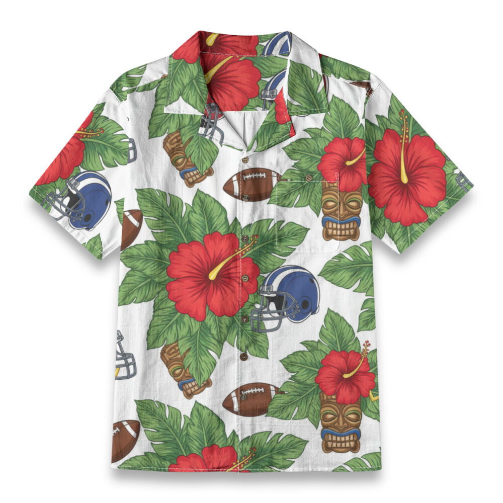 American Football & Tiki Mask Pattern – Sport Hawaiian Shirt