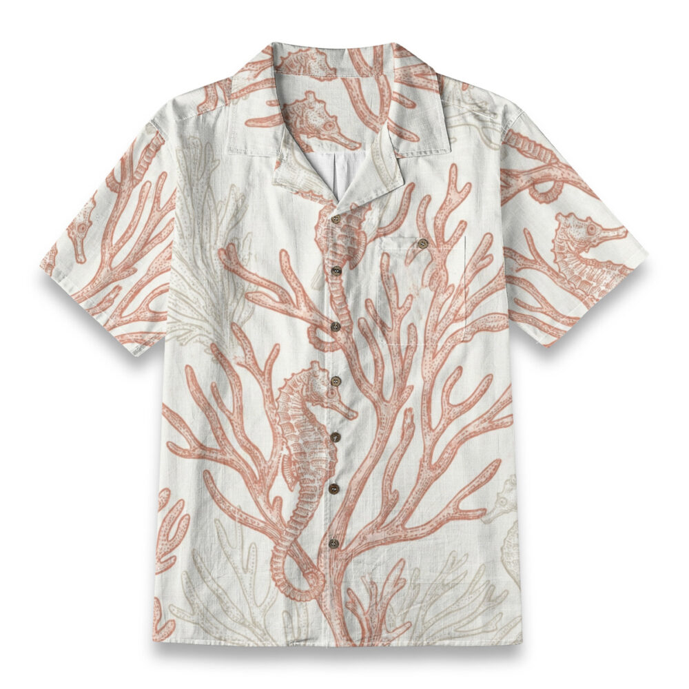 Seahorse Coral Reef Illustration – Ocean Hawaiian Shirt