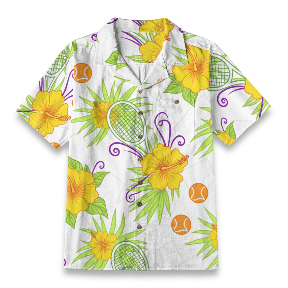Tropical Tennis Racket & Hibiscus – Sport Hawaiian Shirt