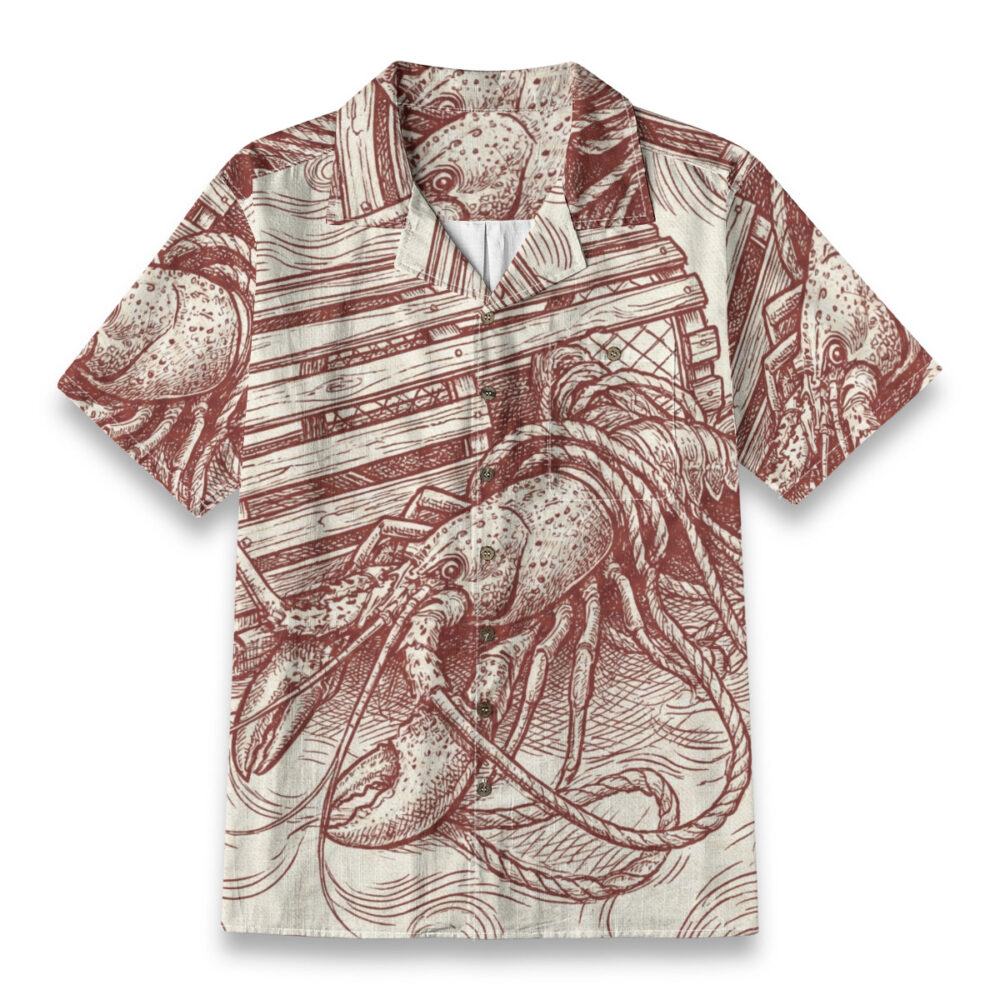 Nautical Lobster Illustration – Ocean Hawaiian Shirt