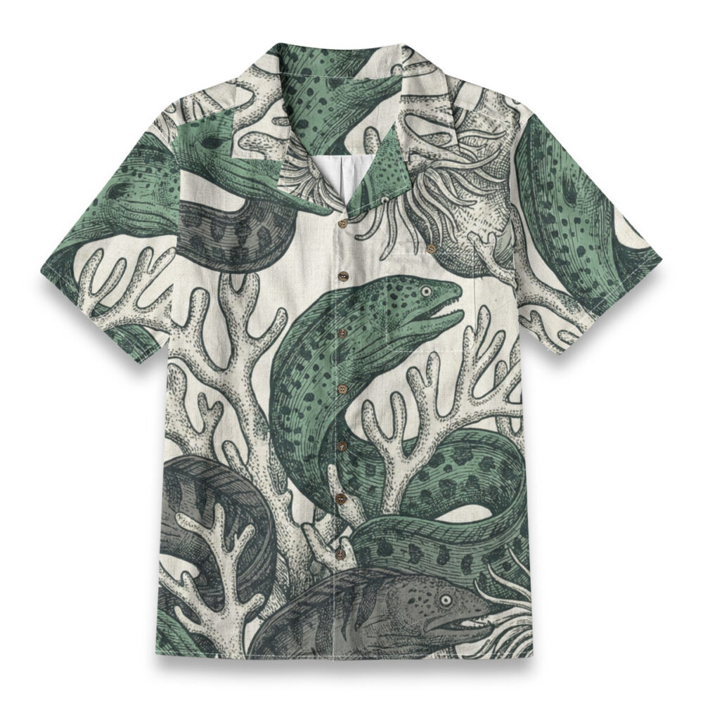 Moray Eel Coral Reef Ocean Shirt – Ocean Hawaiian Shirt