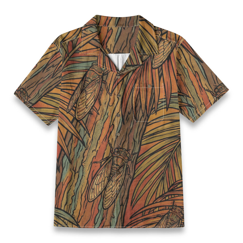 Autumn Cicada Forest Pattern Shirt – Insects Hawaiian Shirt