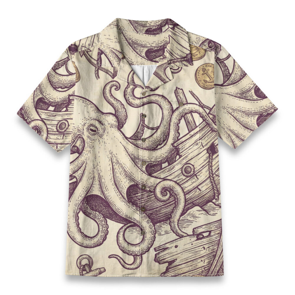 Octopus Nautical Shipwreck Shirt – Ocean Hawaiian Shirt