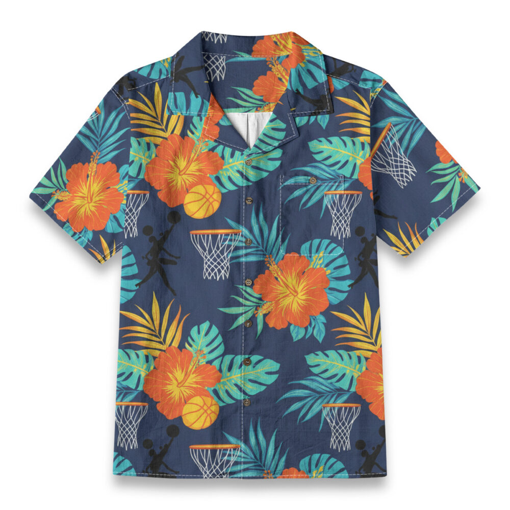 Tropical Basketball Hibiscus & Hoops – Sport Hawaiian Shirt