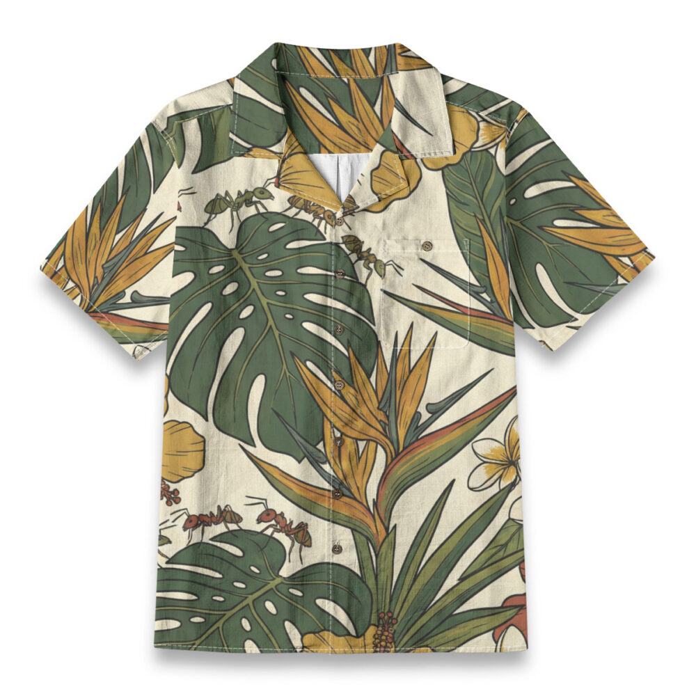Jungle Ant Monstera Botanical Shirt – Insects Hawaiian Shirt